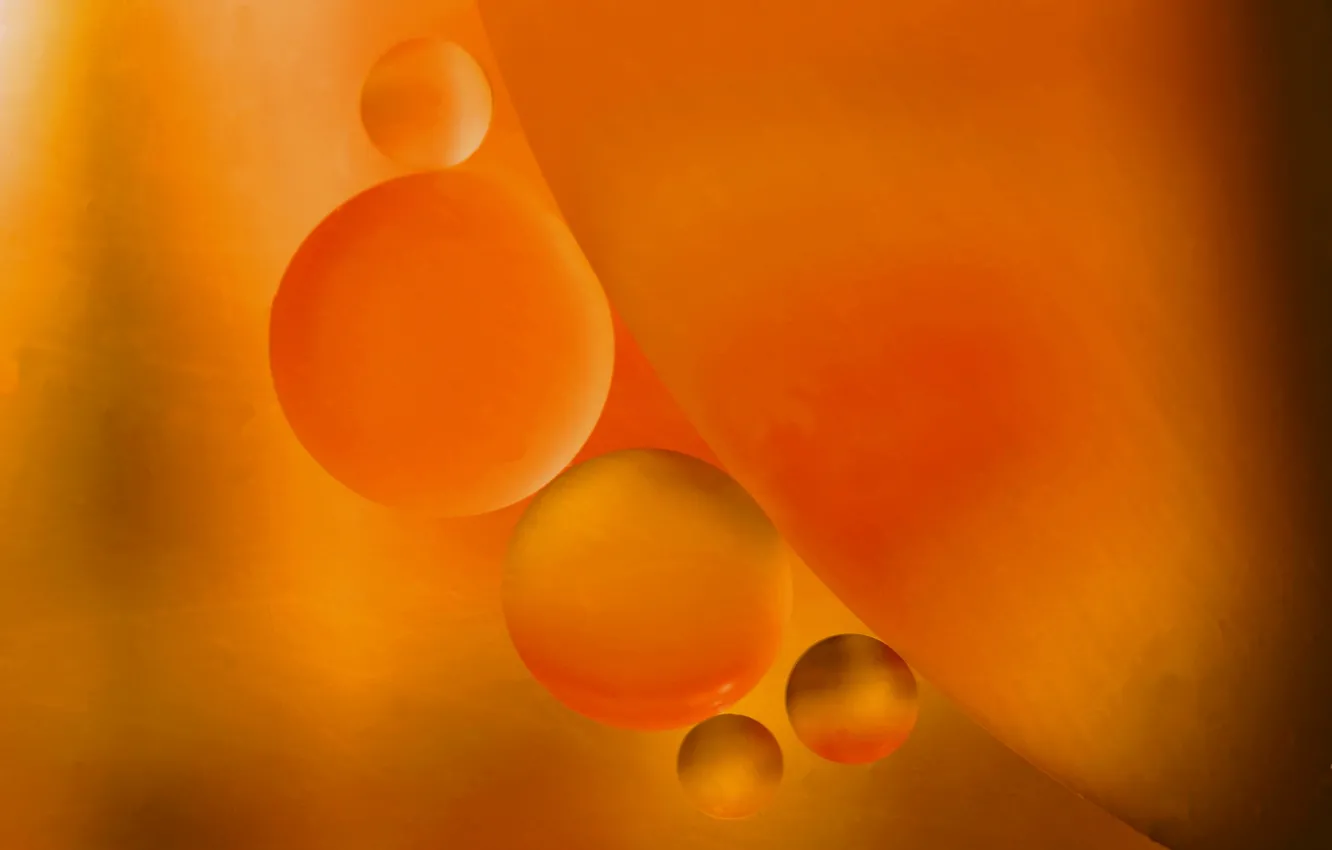 Photo wallpaper water, balls, bubbles, oil, the air