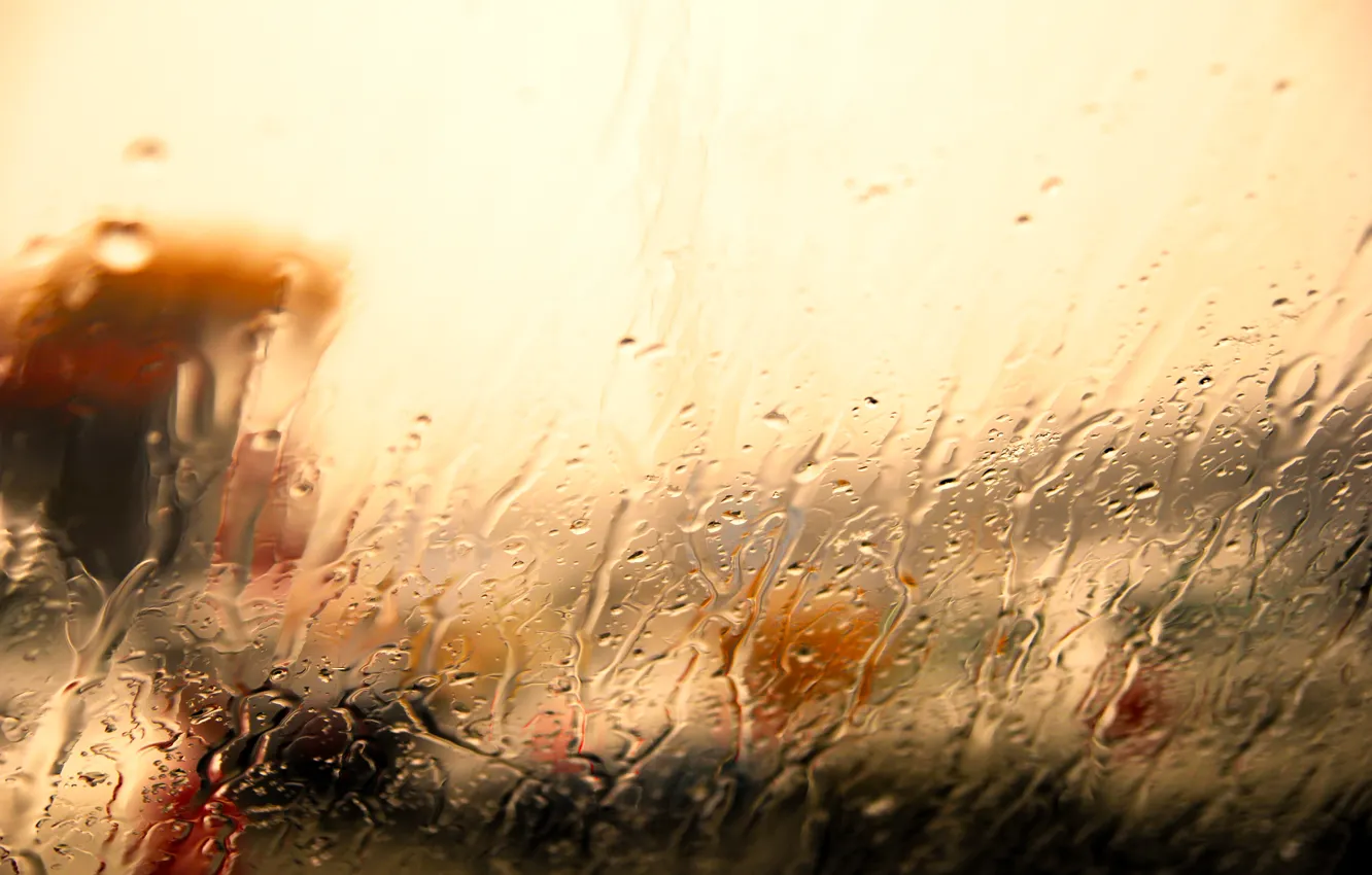 Photo wallpaper glass, water, drops, light, rain, the shower, threads