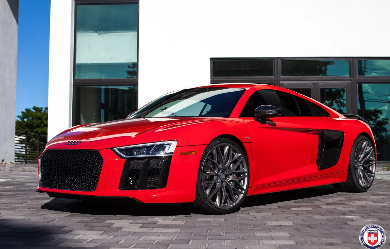 Photo wallpaper Audi, with, HRE, P200, R8, in, Satin Charcoal