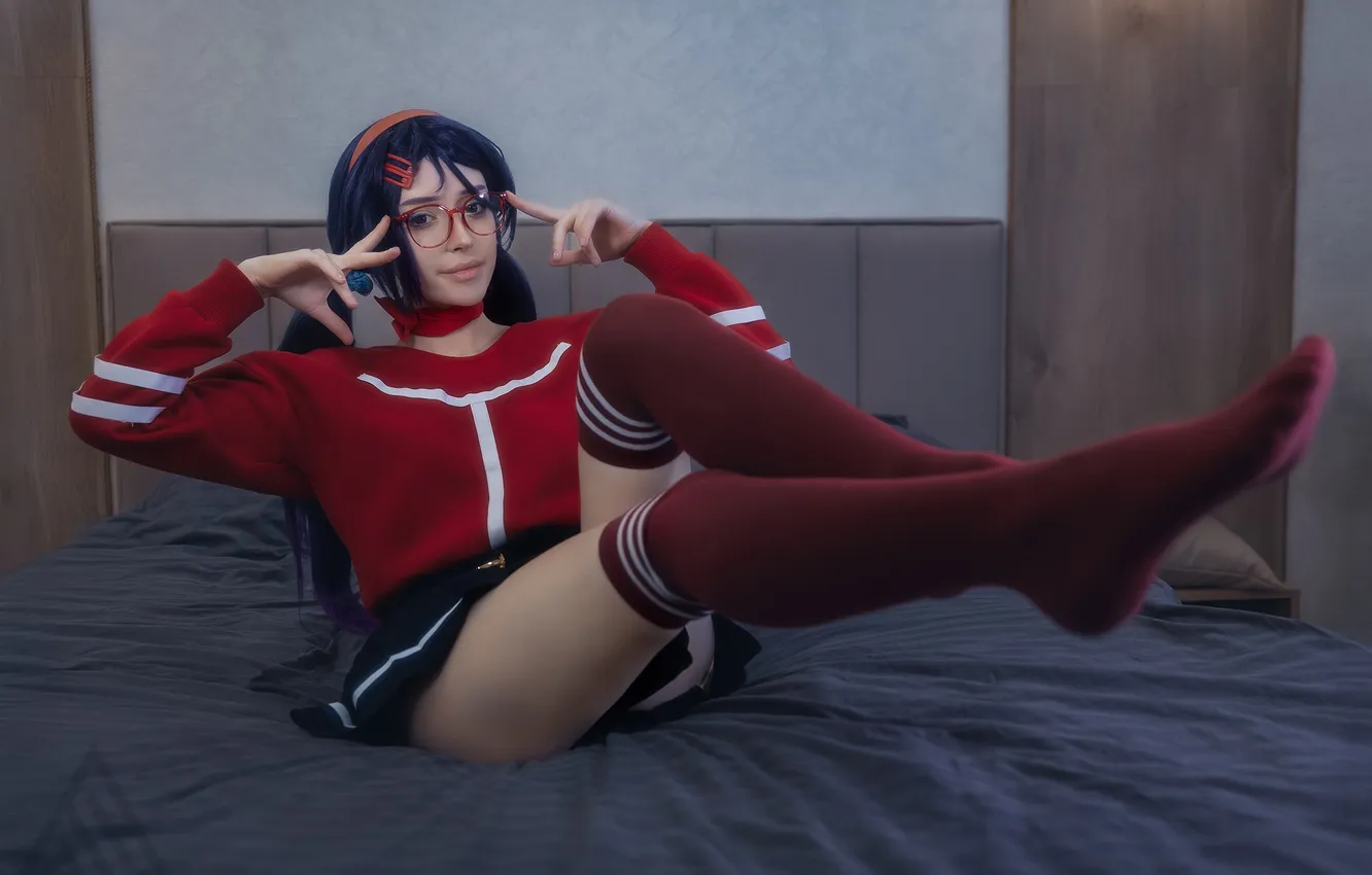 Photo wallpaper girl, the game, glasses, cosplay, mita, MiSide, STATFFOR, The good Mita