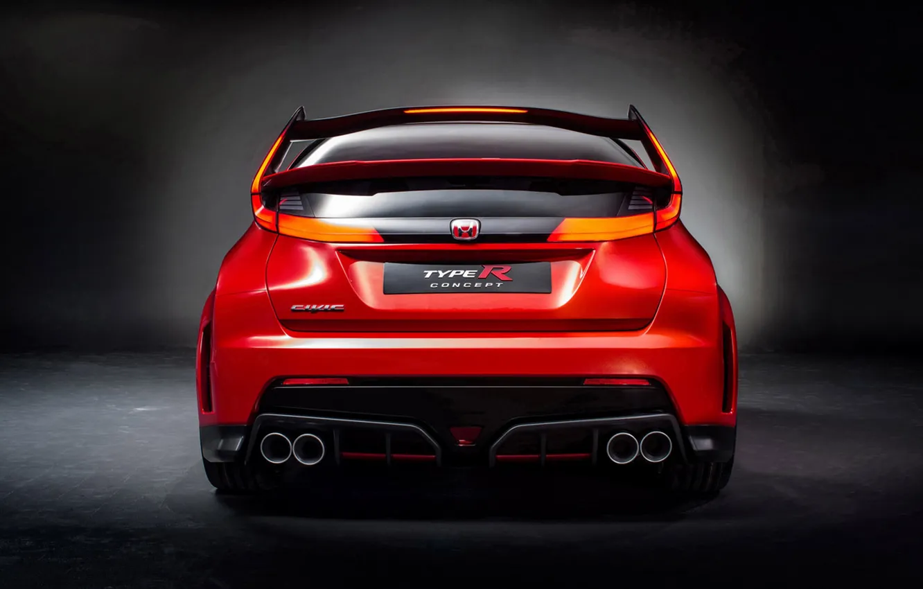 Photo wallpaper Orange, Car, Civic, Honda Civic, Type R, Fast