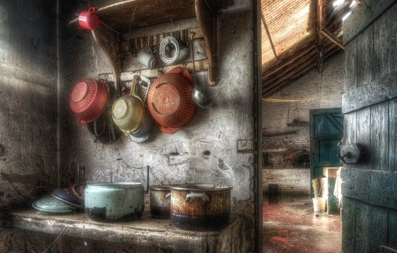 Photo wallpaper background, kitchen, dishes