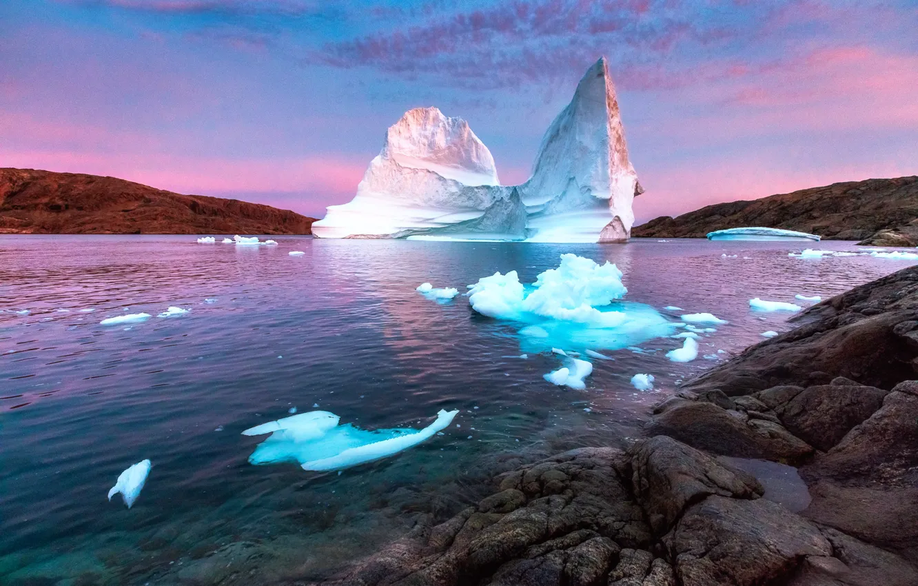Photo wallpaper stones, ice, iceberg