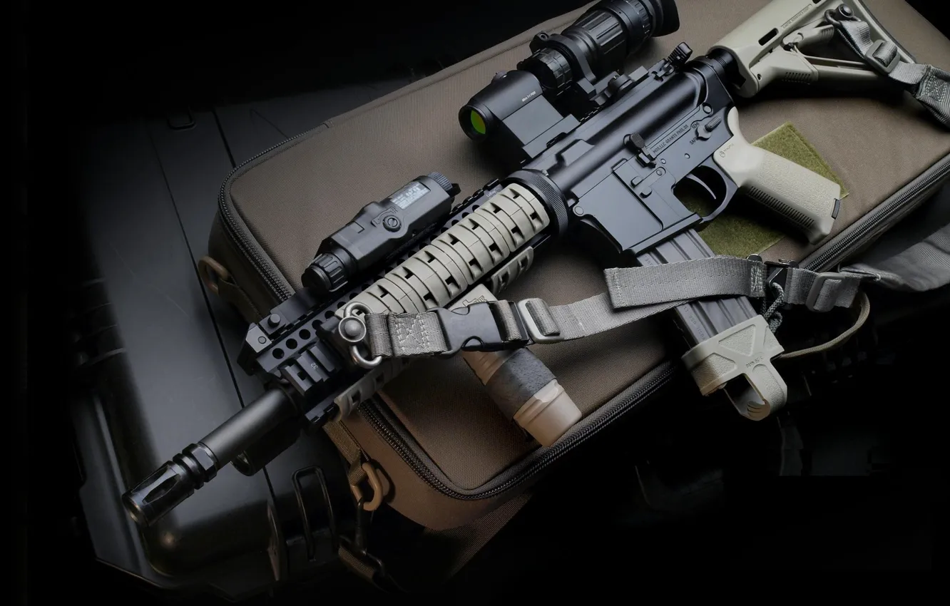Photo wallpaper gun, weapon, assault rifle, LaRue, M4 Carbin, LaRue M4