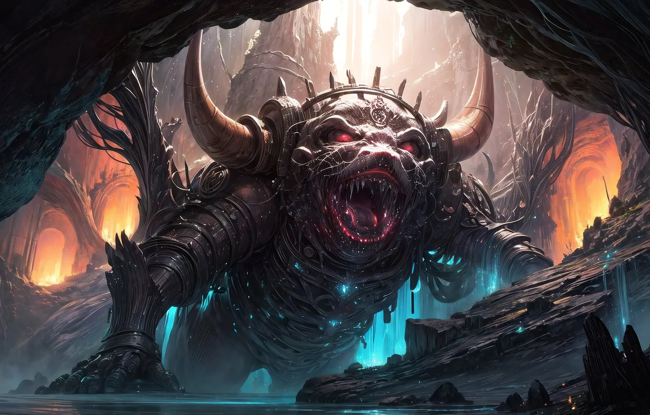 Photo wallpaper monster, being, mouth