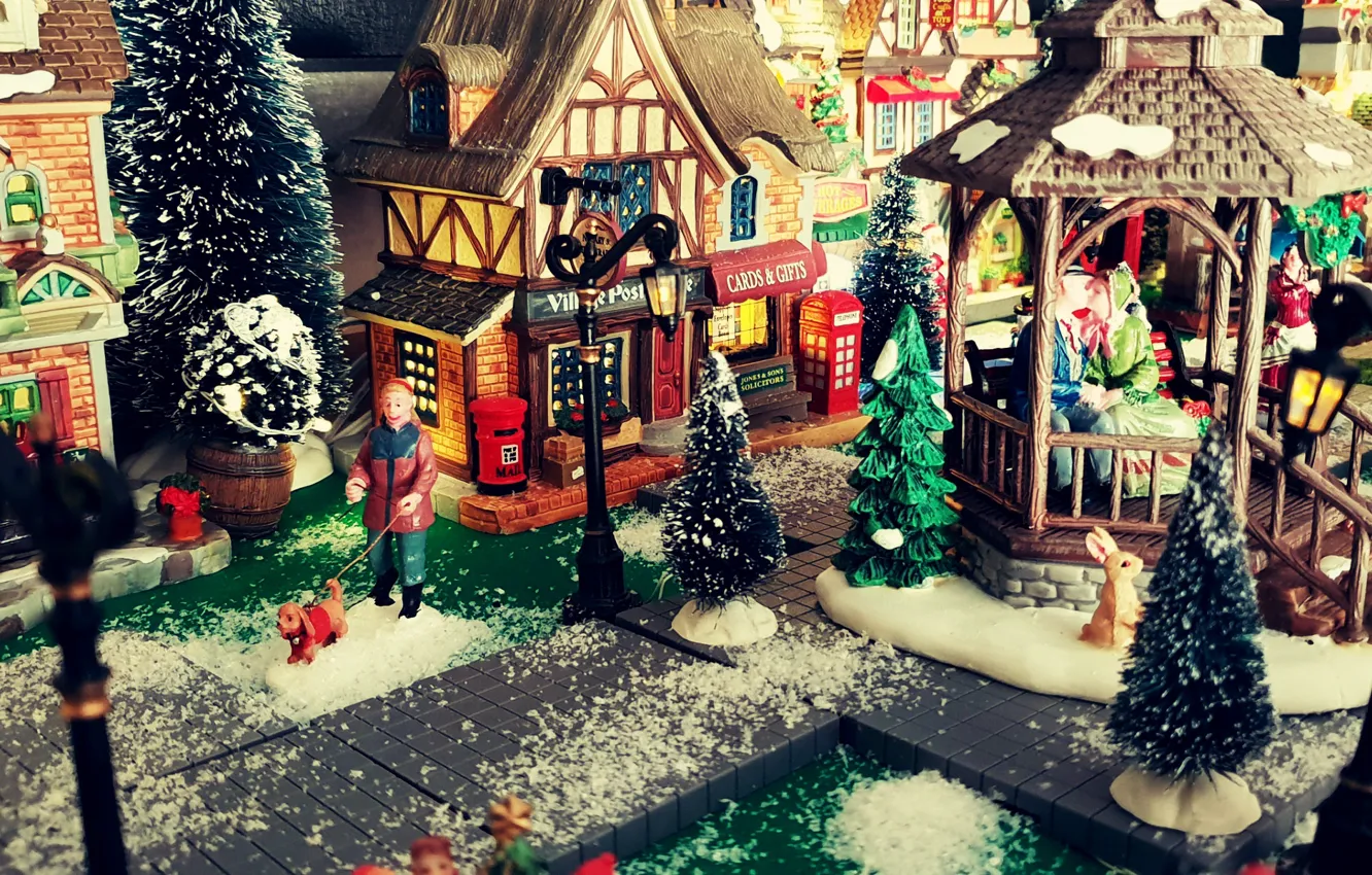 Photo wallpaper Christmas, village, holiday