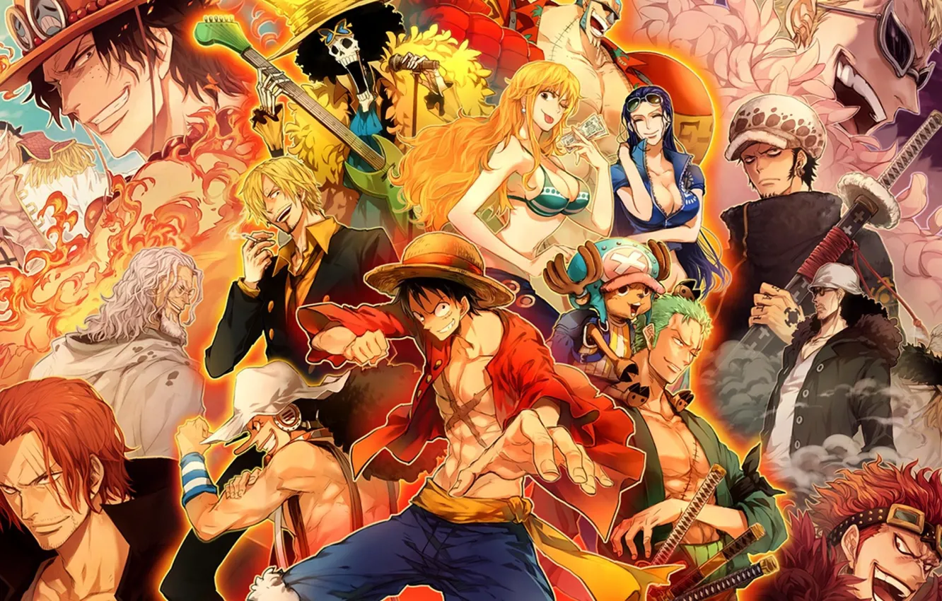 Photo wallpaper game, Chopper, One Piece, anime, Robin, asian, Shanks, belly