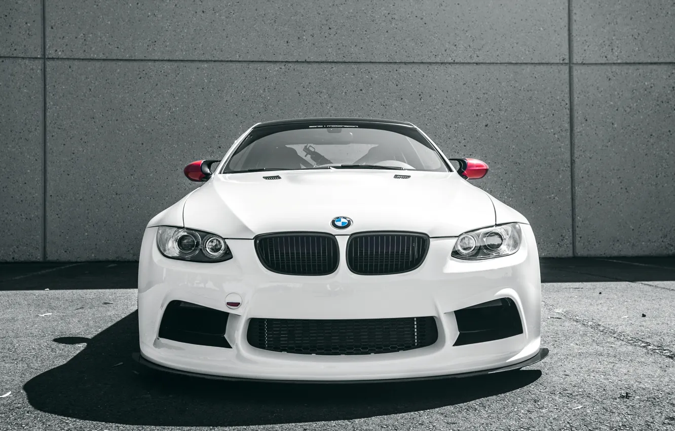 Photo wallpaper background, lights, tuning, BMW, white, white, bumper, BMW M3