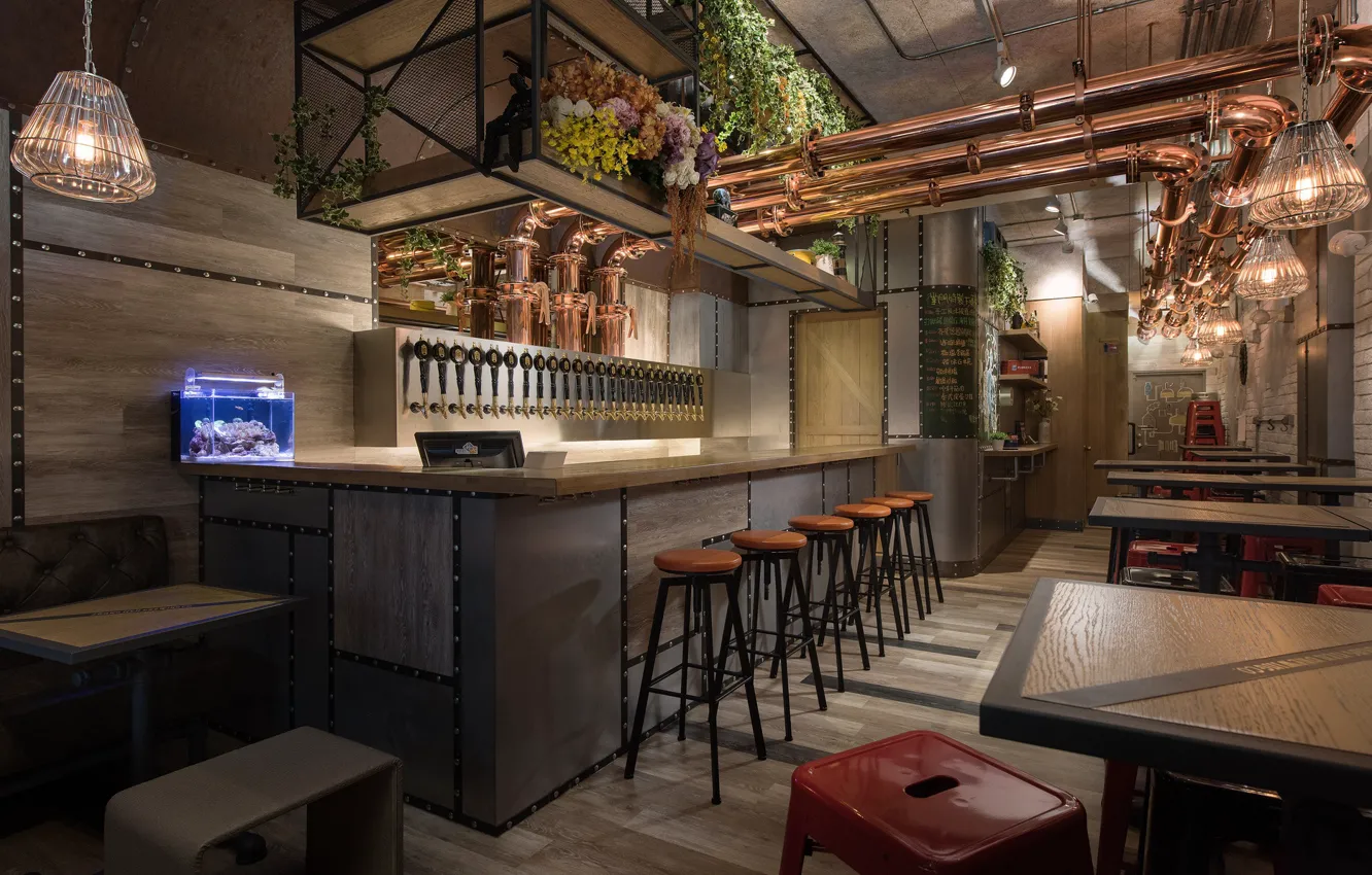 Photo wallpaper style, interior, cafe, bar