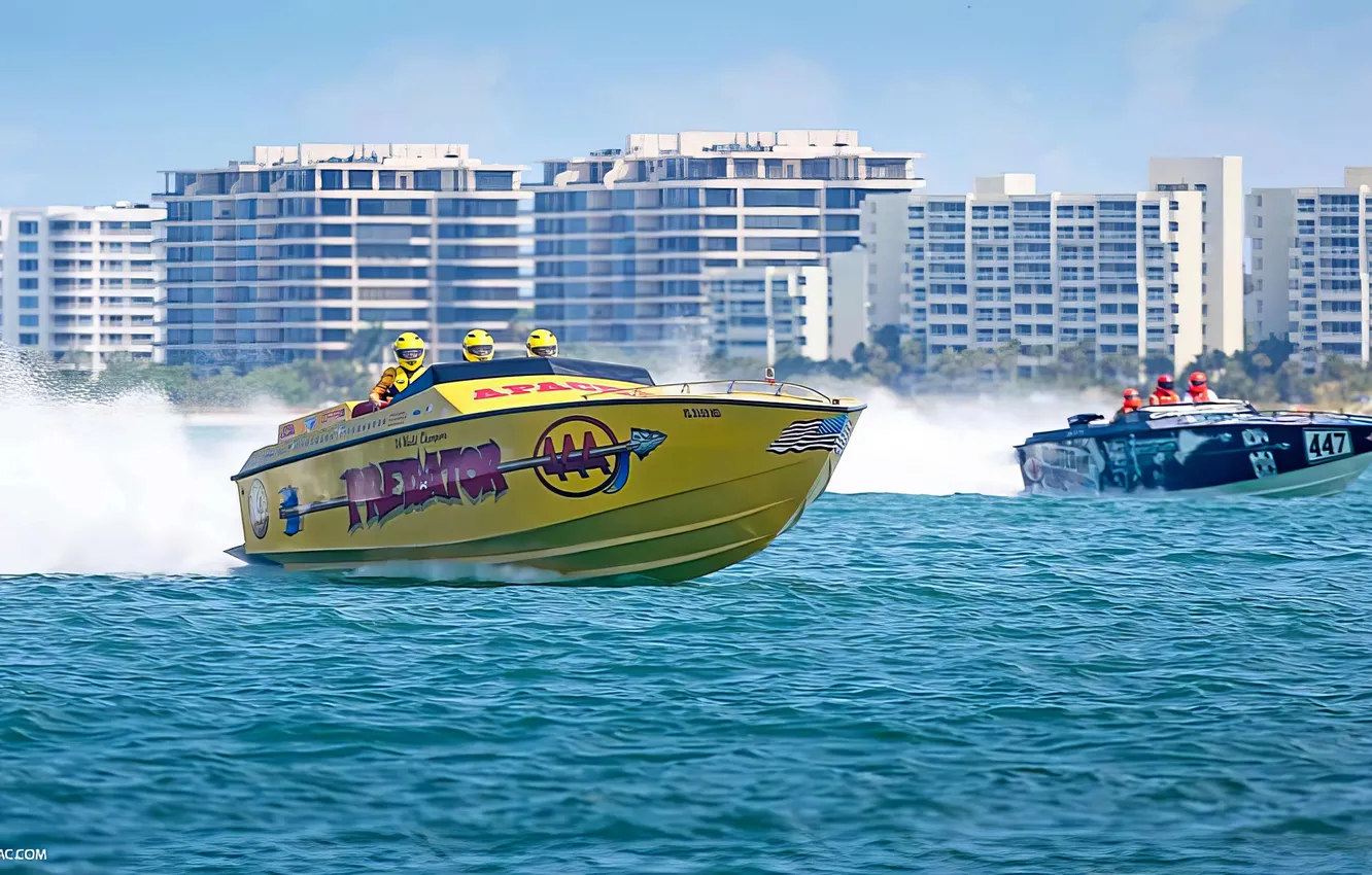Photo wallpaper race, boat, speed