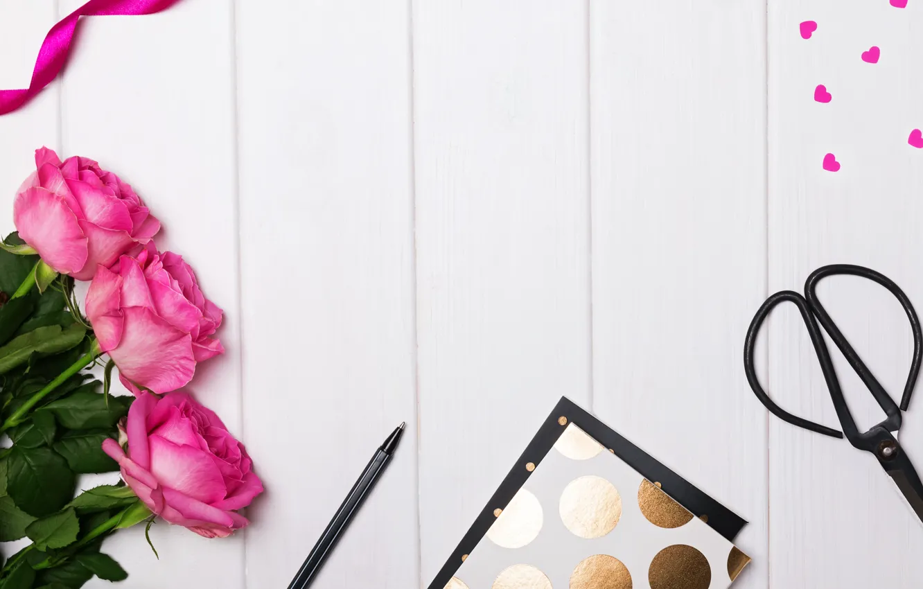 Photo wallpaper roses, love, pink, flowers, romantic, roses, pink roses