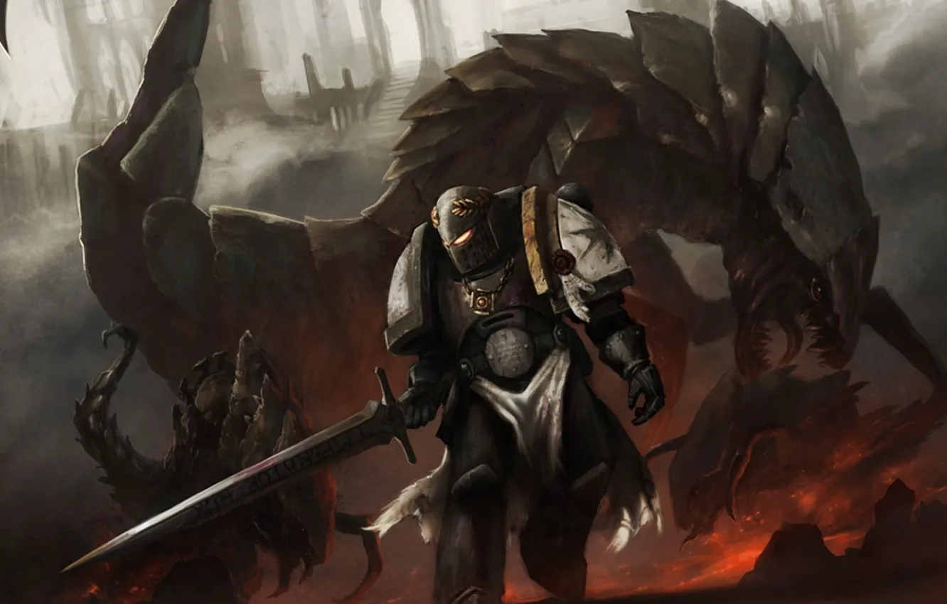 Photo wallpaper sword, Black Templars, warhammer 40k