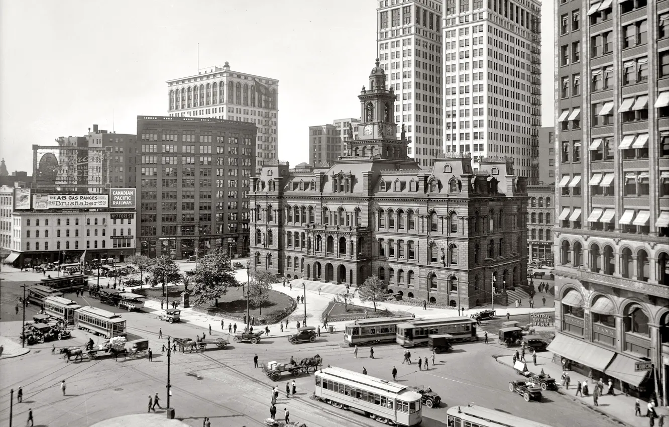 Photo wallpaper retro, street, home, area, USA, 1913-the year