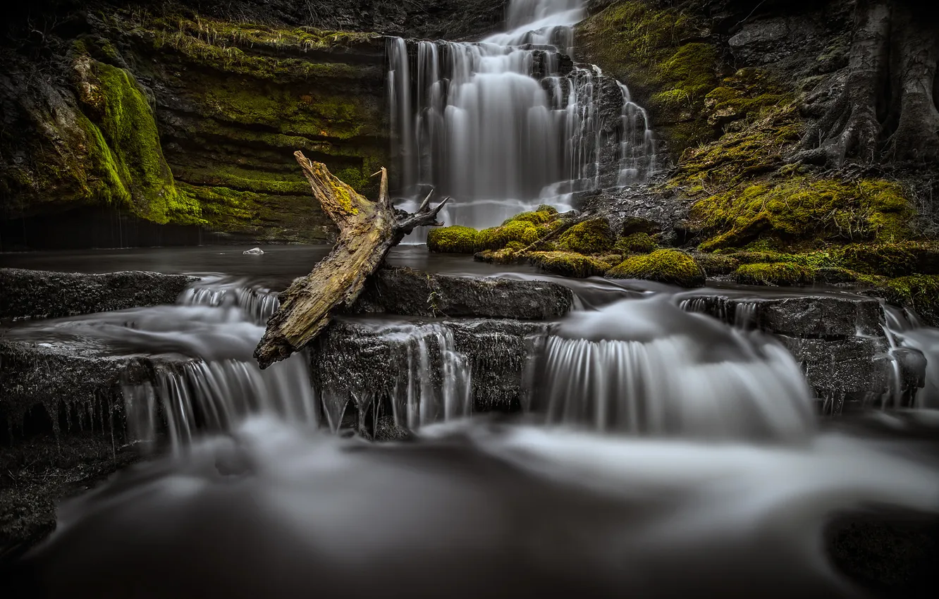 Photo wallpaper water, nature, rocks, waterfall, excerpt
