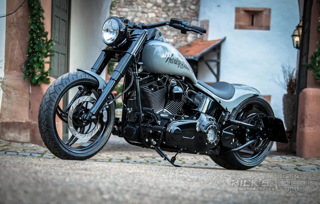 Photo wallpaper motorcycle, Harley Davidson, bike
