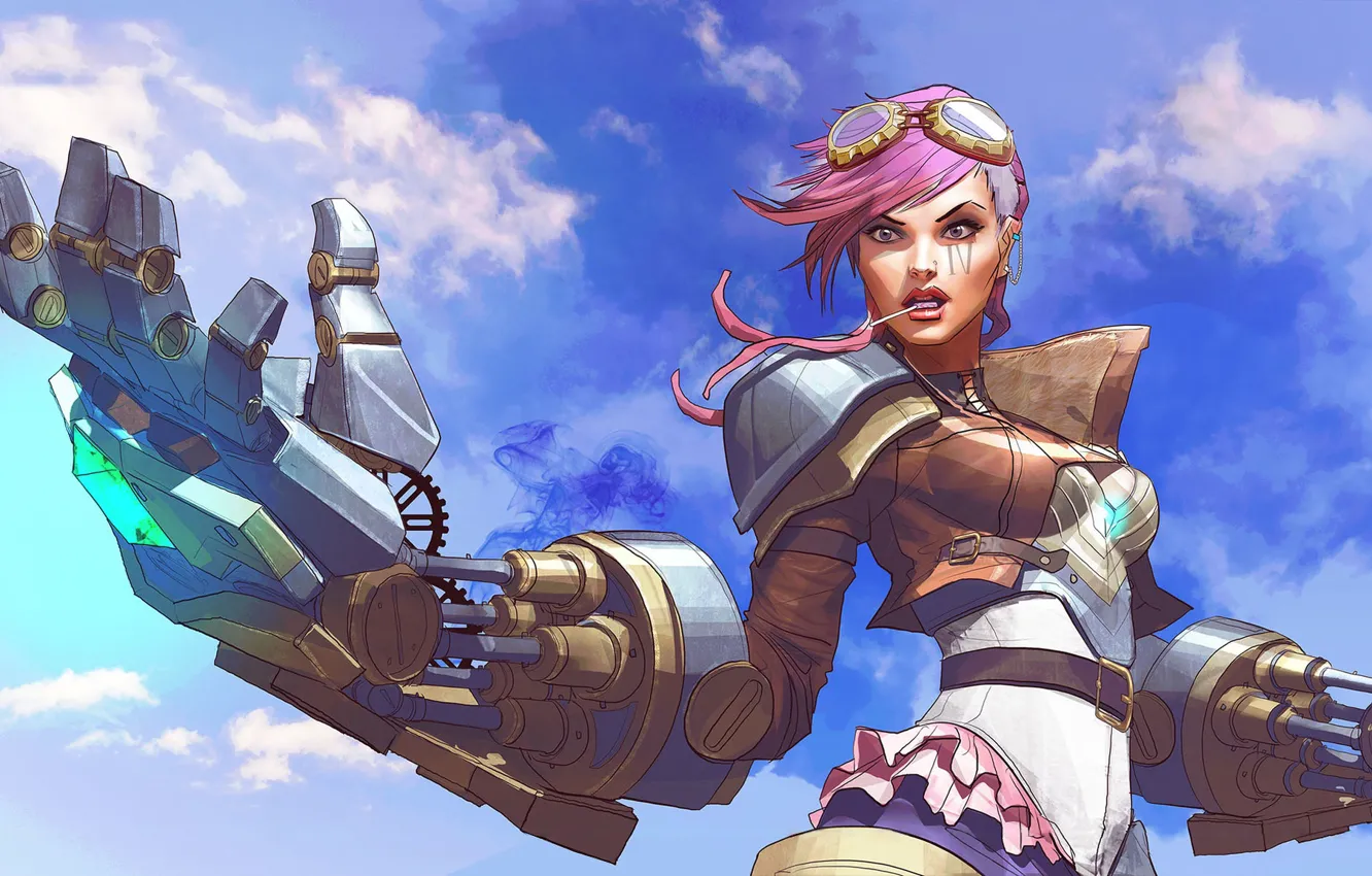 Photo wallpaper girl, the game, art, girl, game, pink hair, art, characters