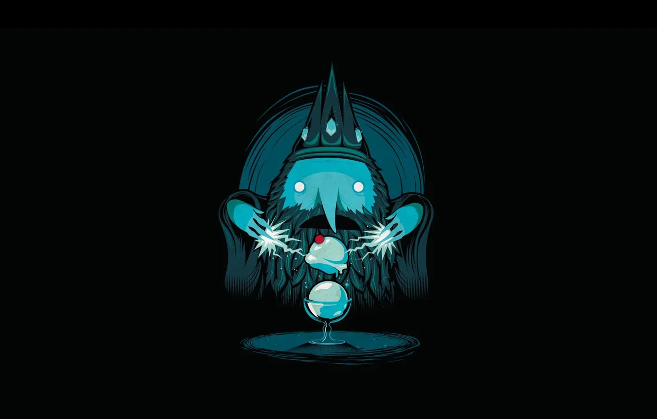 Photo wallpaper monster, beard, spell, in the dark, Adventure Time, black magic, Snow King