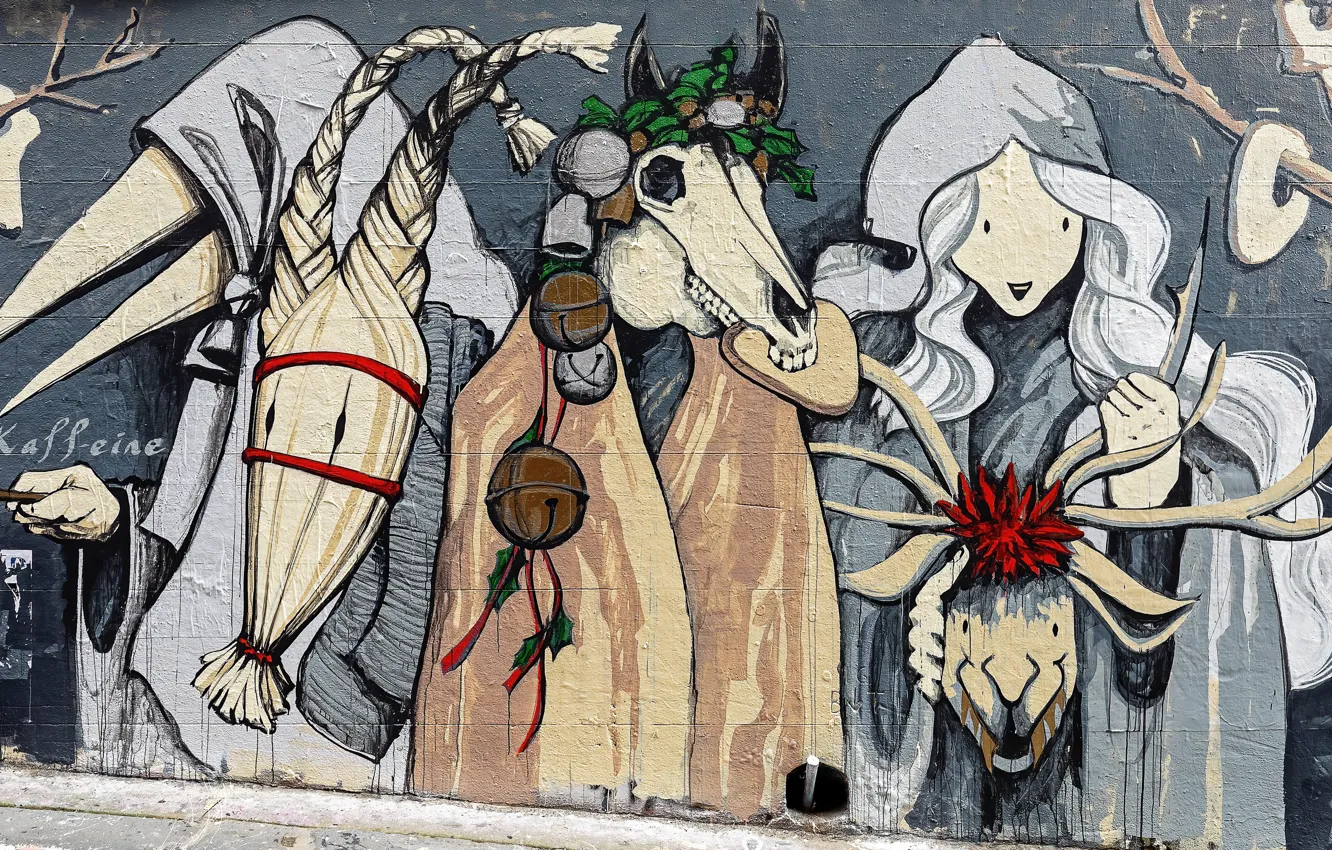 Photo wallpaper wall, graffiti, art
