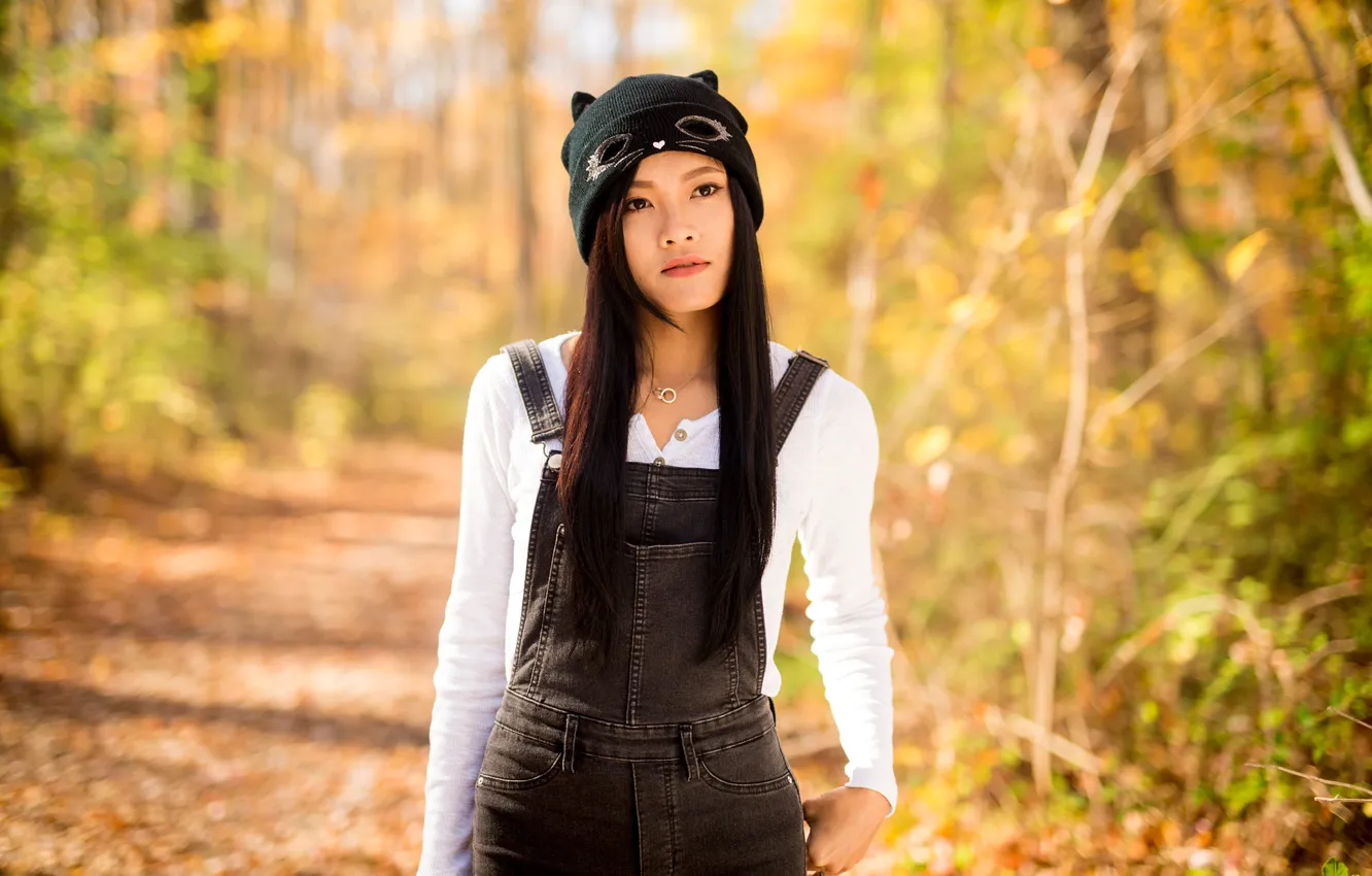 Photo wallpaper girl, style, background, Asian, Ann