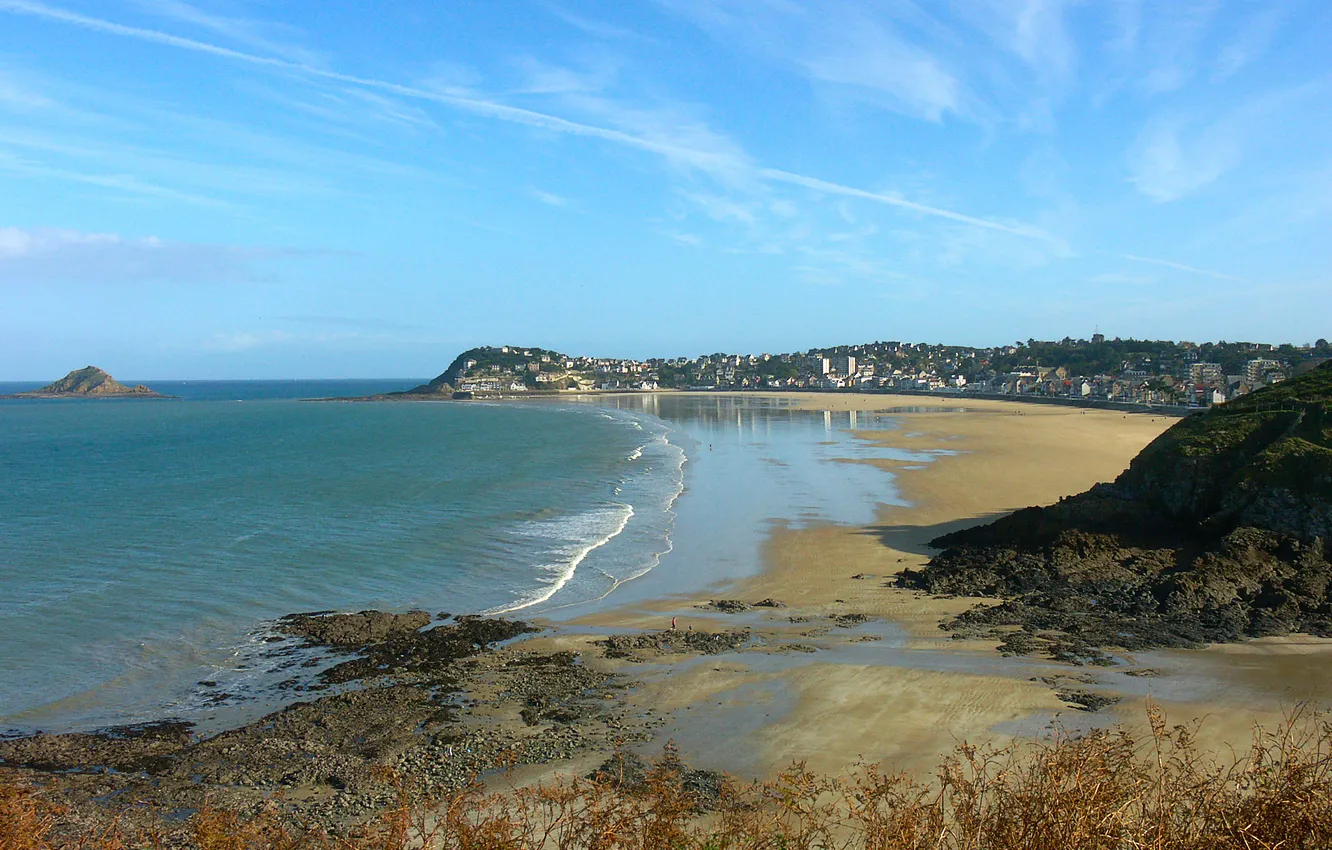 Photo wallpaper sea, beach, the city, coast, Bay