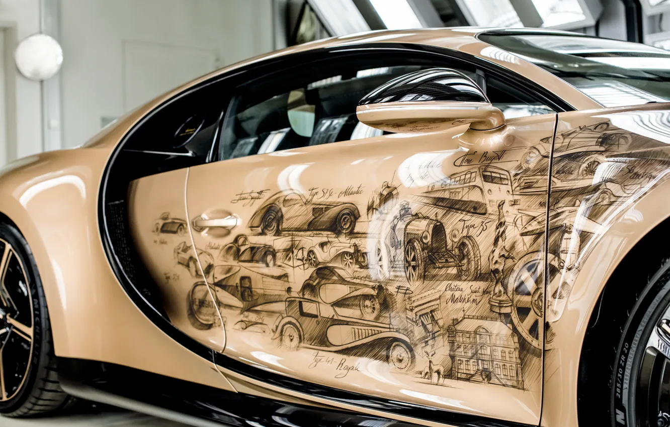 Photo wallpaper Bugatti, close up, Chiron, Bugatti Chiron Super Sport Golden Era