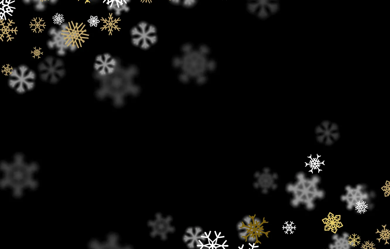 Photo wallpaper snowflakes, background, black