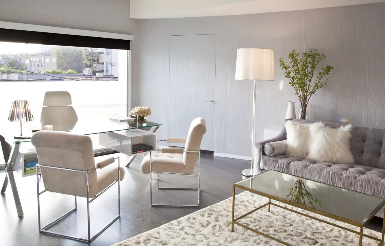 Photo wallpaper design, interior, living room, dining room