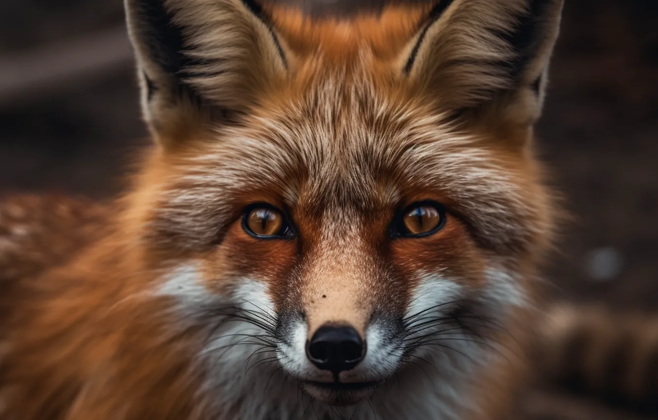 Photo wallpaper look, face, Fox, closeup, AI art, The Art of Artificial Intelligence, neural network