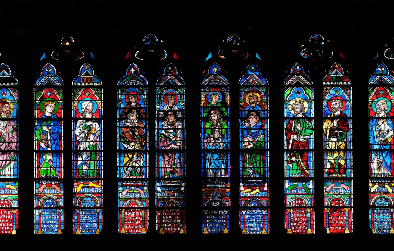 Photo wallpaper colors, Forms, saints, decoration, church, stained glass