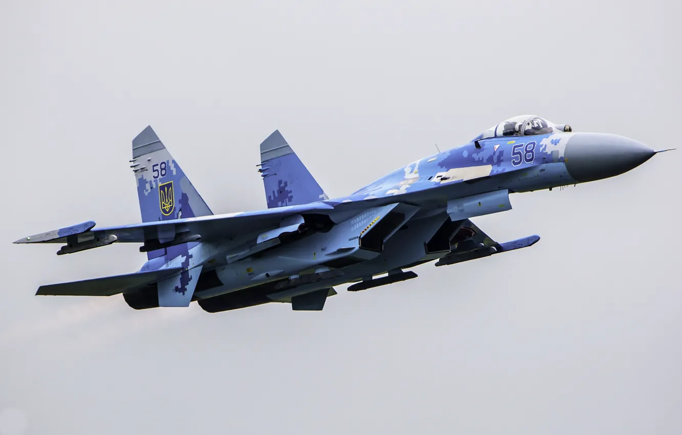 Photo wallpaper Aalborg Air Force Base, Ukrainian Air Force, Su-27 Flanker