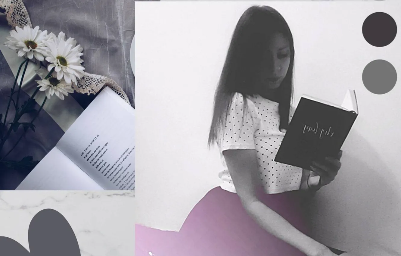 Photo wallpaper girl, mood, minimalism, different