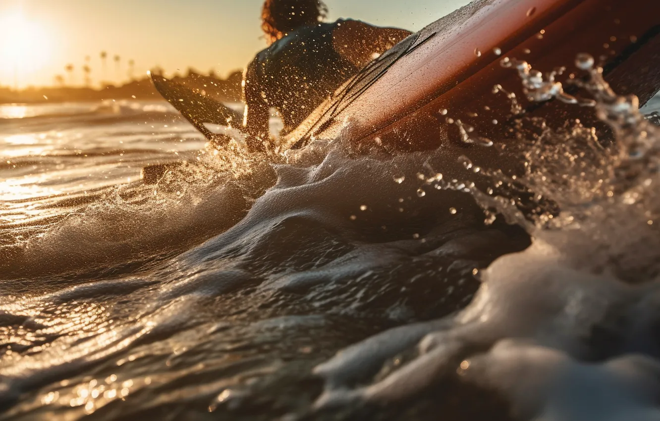 Photo wallpaper sea, wave, water, light, squirt, stay, people, surfing