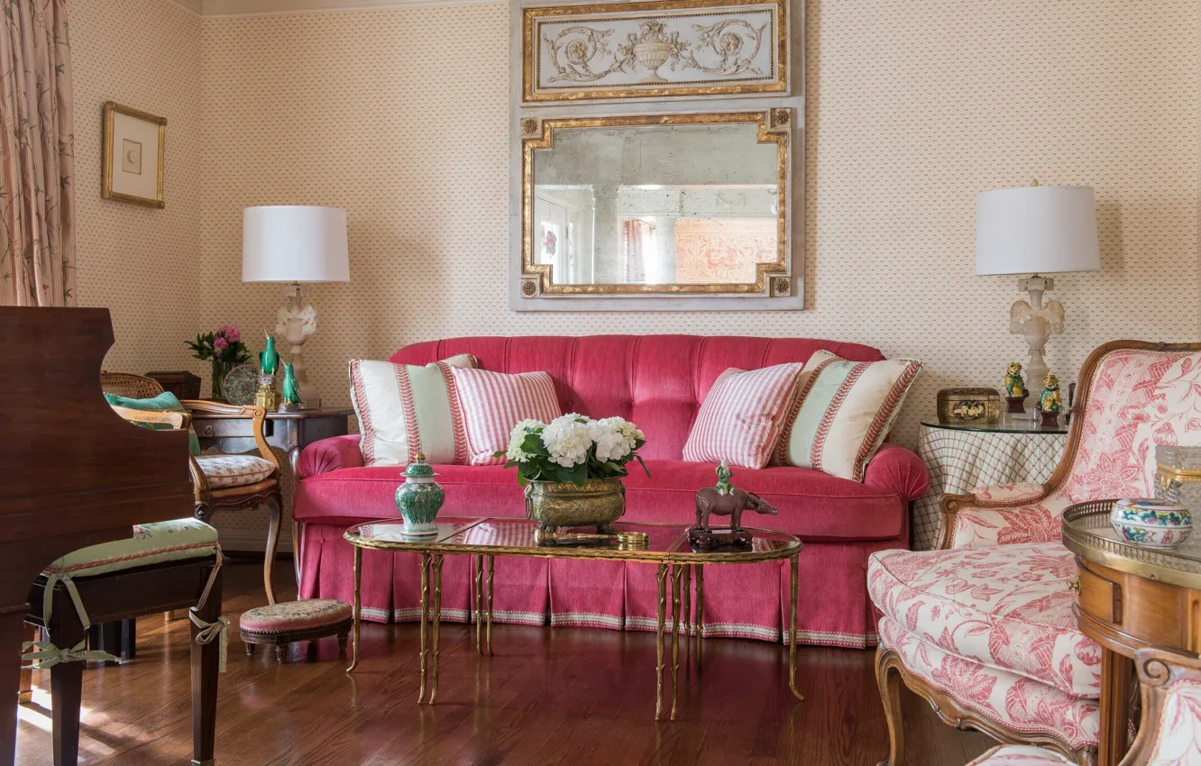 Photo wallpaper design, style, interior, chair, piano, sofa, living room