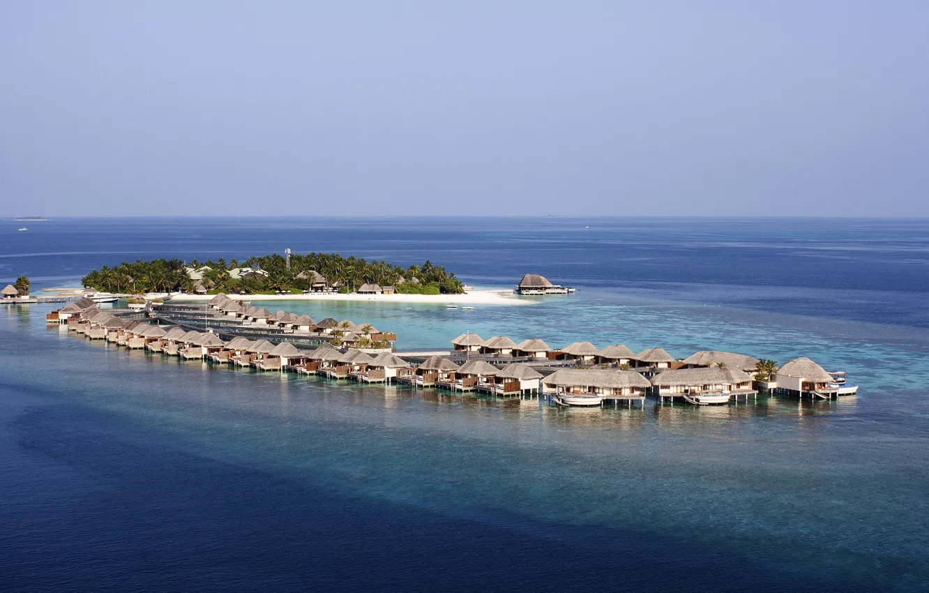 Photo wallpaper the ocean, island, The Maldives, resort