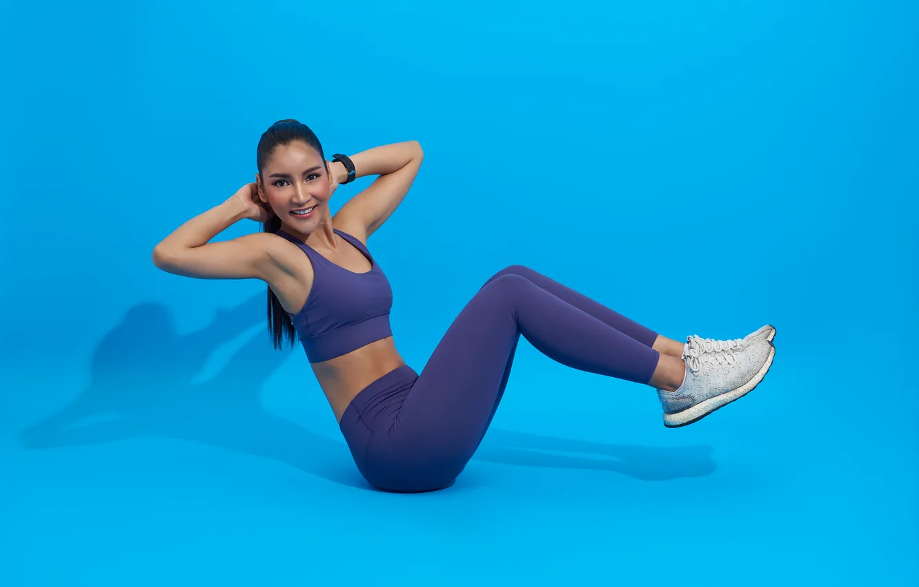 Photo wallpaper girl, exercise, sports, fitness