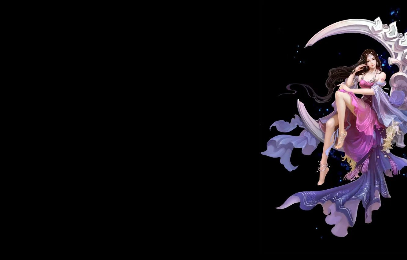 Photo wallpaper girl, a month, art, fantasy