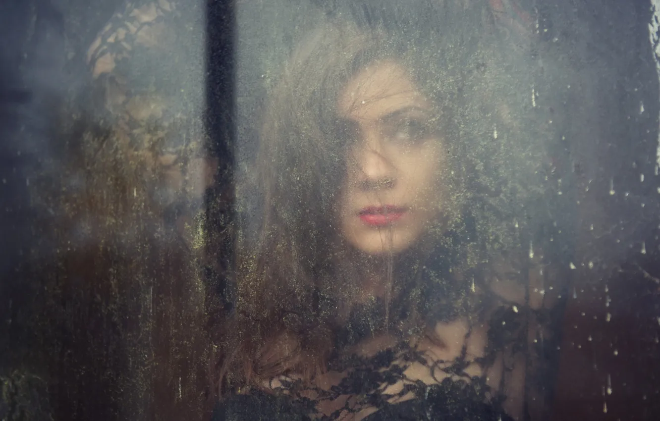 Photo wallpaper girl, background, window