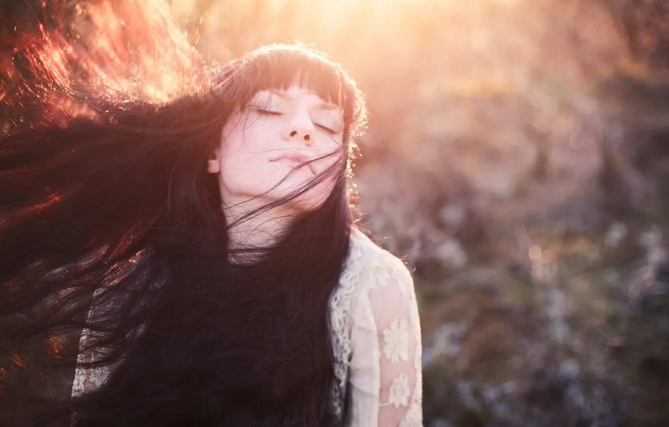 Photo wallpaper girl, light, pose, portrait