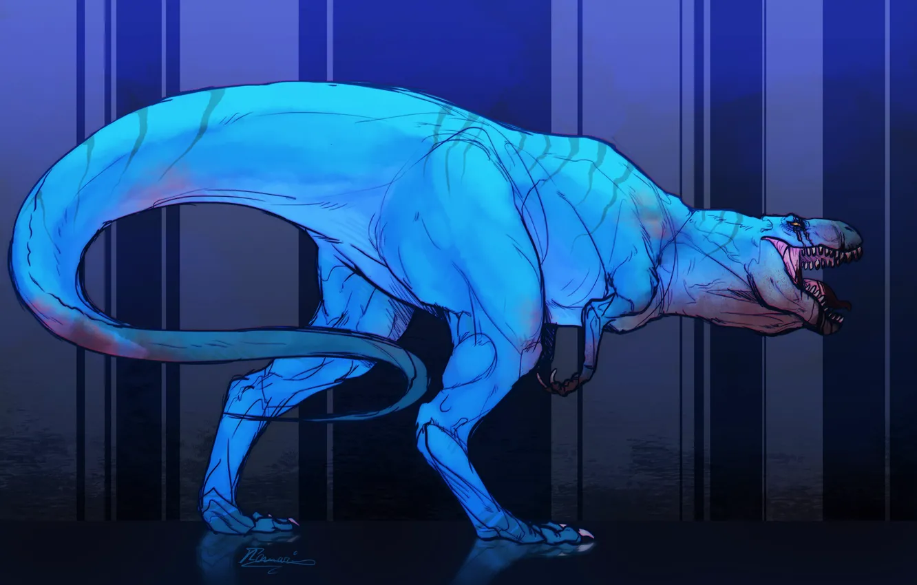 Photo wallpaper dinosaur, predator, t rex