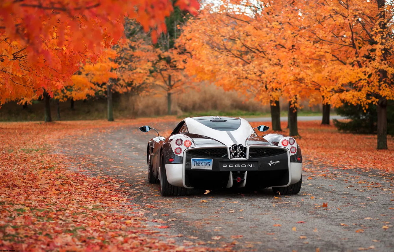 Photo wallpaper road, autumn, Pagani, To huayr