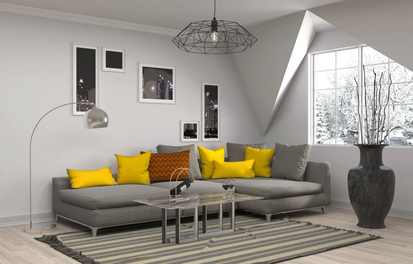 Photo wallpaper design, sofa, interior, living room, decor, Stocker Number2
