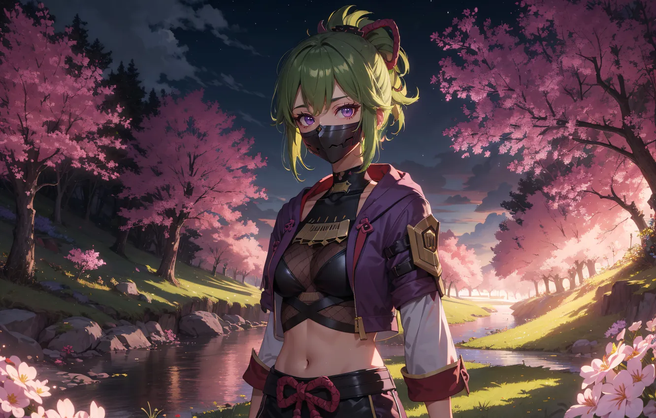 Photo wallpaper Genshin Impact, Shinobu, Kuki