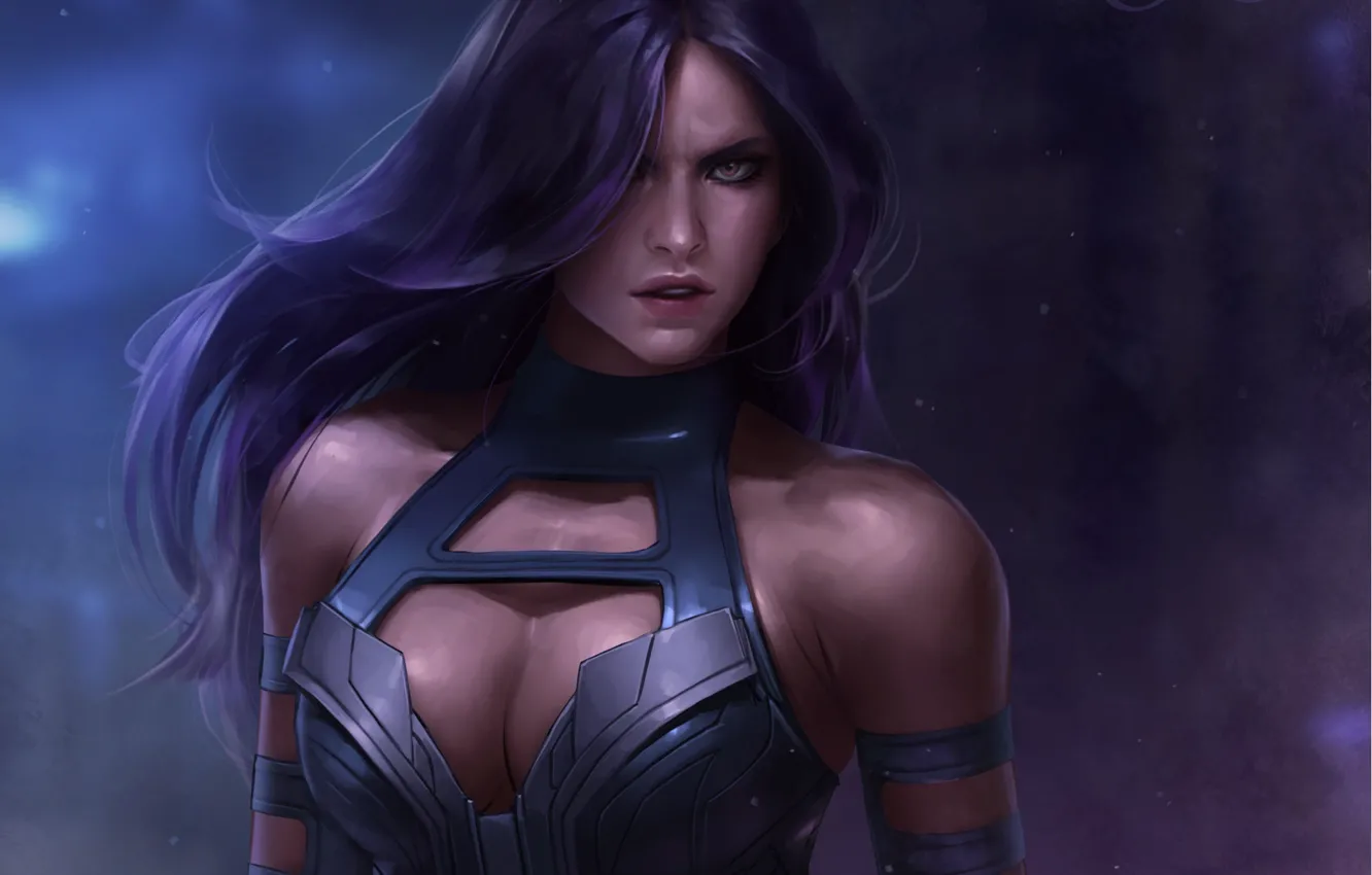 Photo wallpaper look, girl, art, Marvel, Psylocke