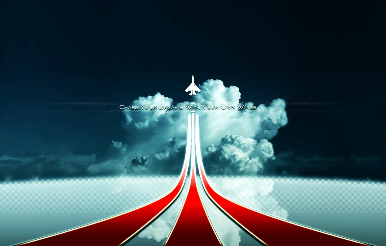 Photo wallpaper the sky, line, the plane