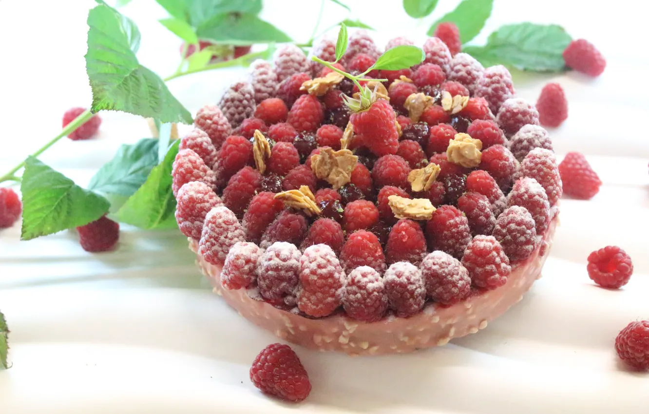 Photo wallpaper berries, raspberry, cake, tartlets