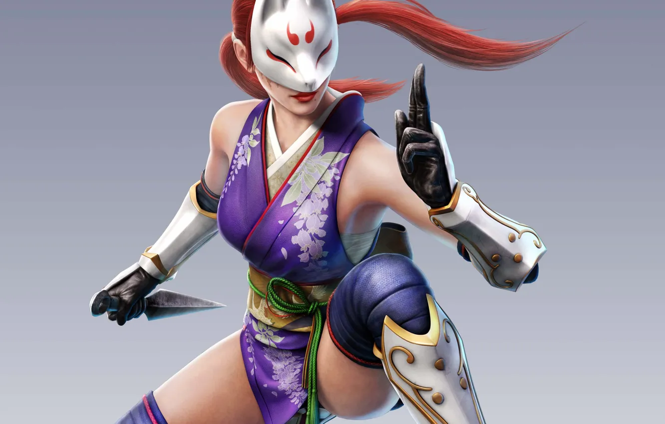 Photo wallpaper mask, fighting game, kunai, Tekken, kunimitsu