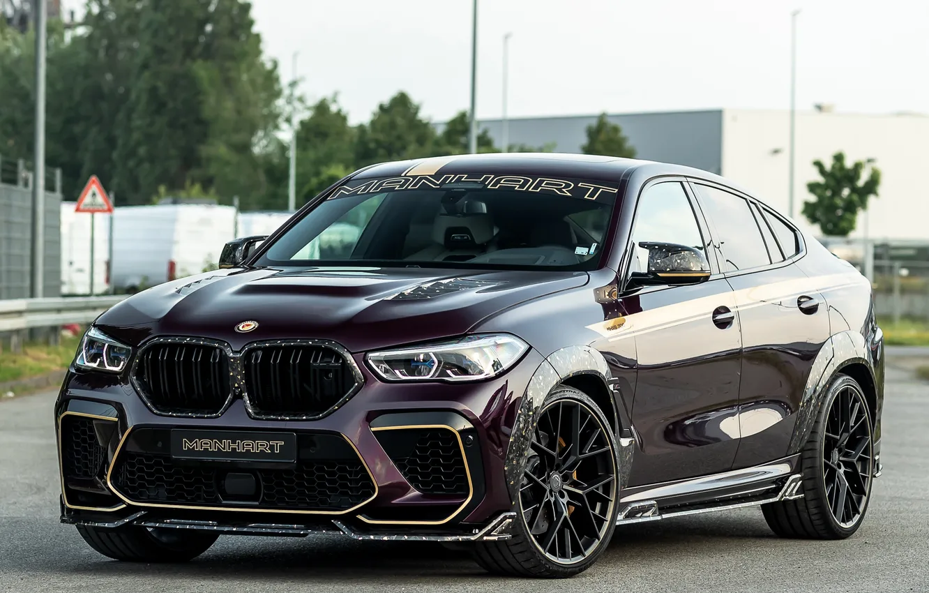 Photo wallpaper BMW, trees, bmw x6, Manhart, Gold Edition, 2023, Manhart MHX6