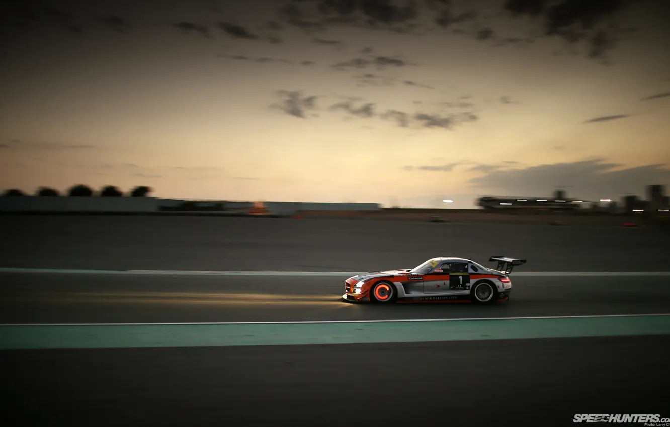 Photo wallpaper mercedes, gt3, sls, amg, dubai, speedhunters