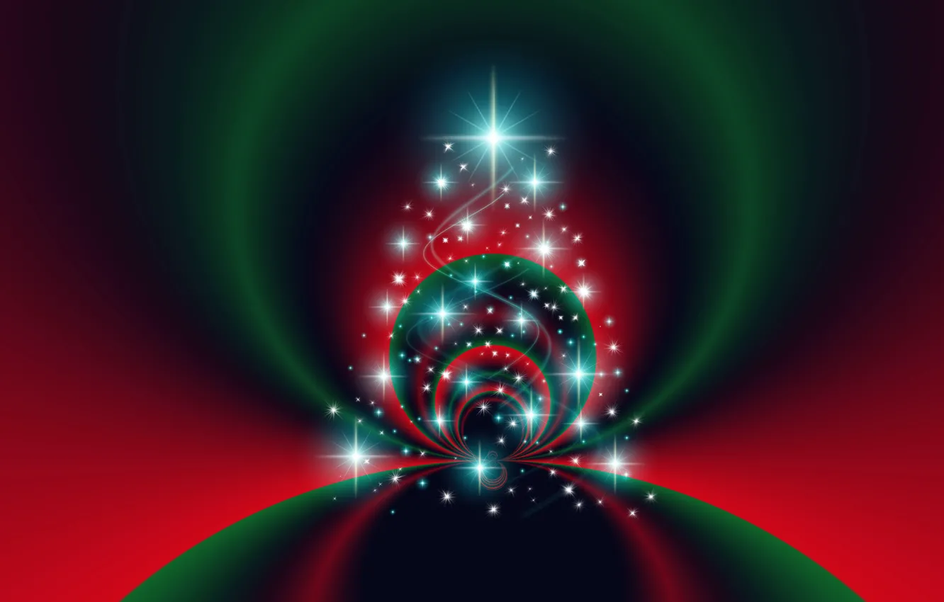 Photo wallpaper new year, spruce, lights, Christmas, postcard