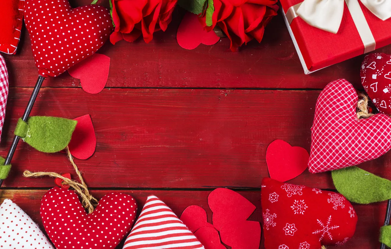 Photo wallpaper love, flowers, heart, roses, hearts, red, love, romantic